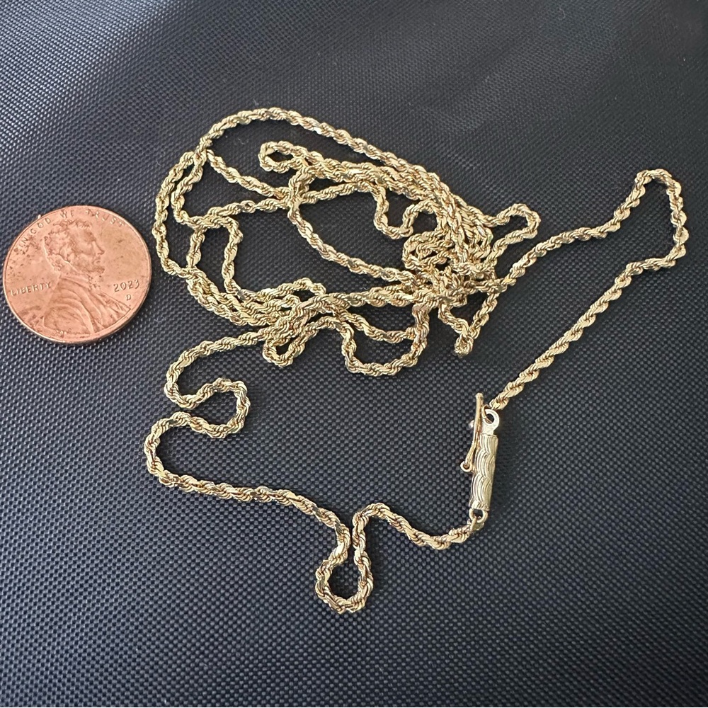 14k Gold Rope Chain Necklace